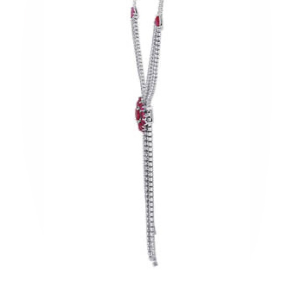 Elegant Silver And Ruby Necklace - image 5